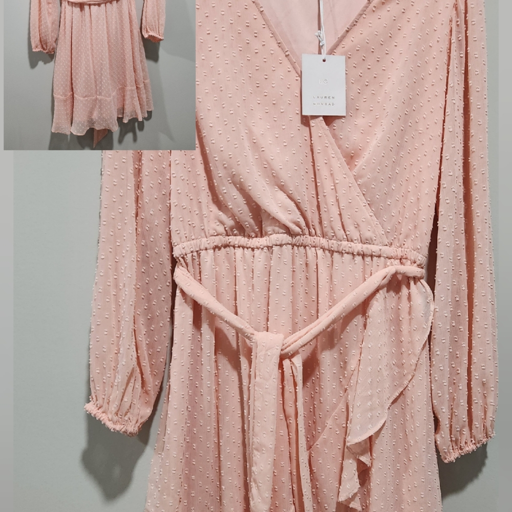 Chic Peach Wrap Dress